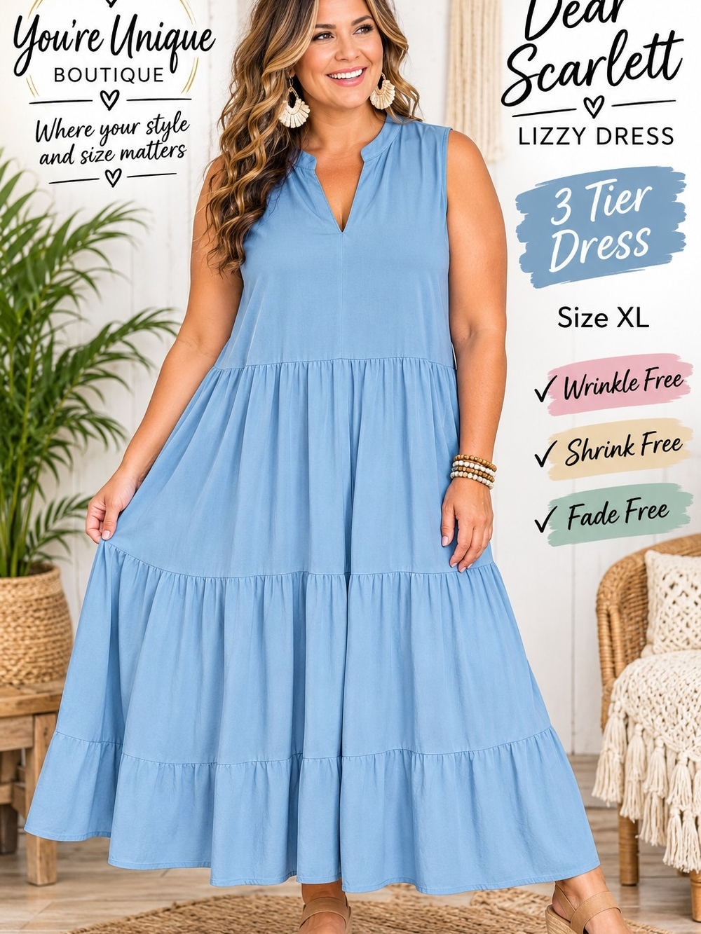 Dear Scarlett Lizzy 3 Tier Midi Dress